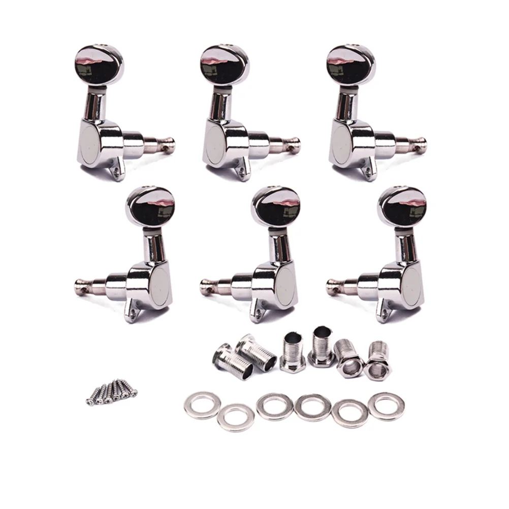 

Guitar Tuning Pegs Silver 3.8*2.2*1.5Cm Half Moon Style For Electric Acoustic Guitar Machine Heads Set