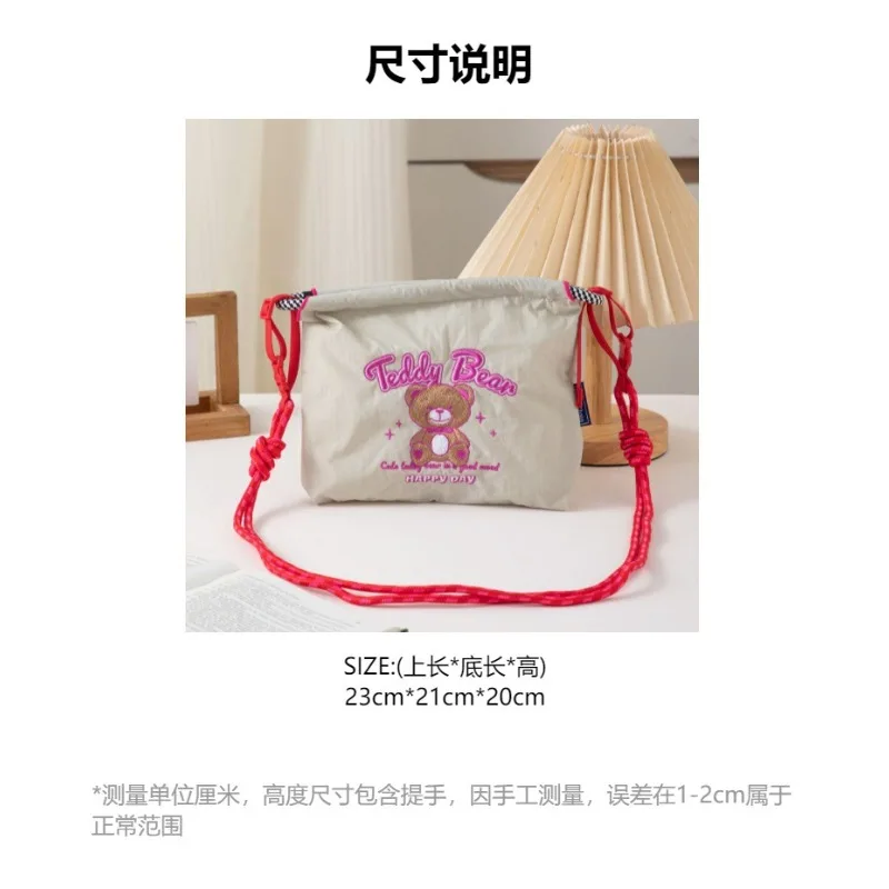 2025Y2K حقيبة قماش صيفية جديدة للنساء بكتف واحد مطرزة حقيبة يد ذات سعة كبيرة #6