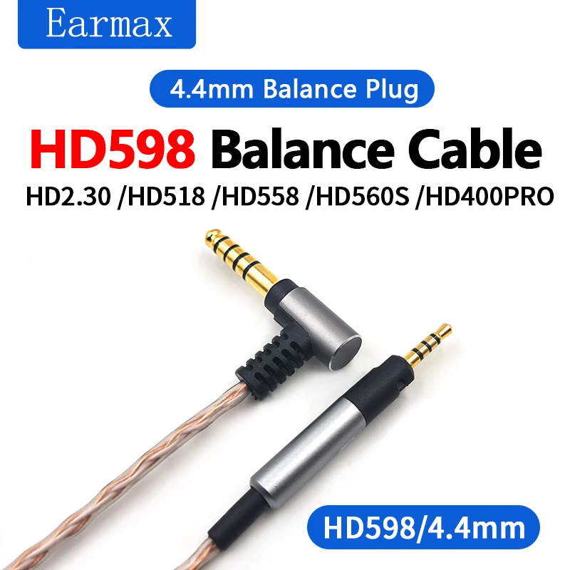 For Sennheiser HD598 HD560s HD598SE HD560S HD400pro HD2.30 M50X M40X Earphone Replaceable 4.4mm 2.5mm Balanced Upgrading Cable