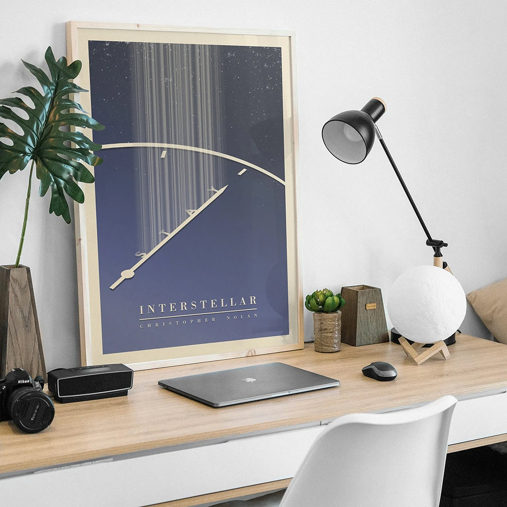 ملصق الفيلم بين النجوم الحد الأدنى ، طباعة قماش مجردة ، ثقب أسود من خلال الفضاء ، جدار الفن ، اللوحة الحديثة ، غرفة ، ديكور المنزل #2