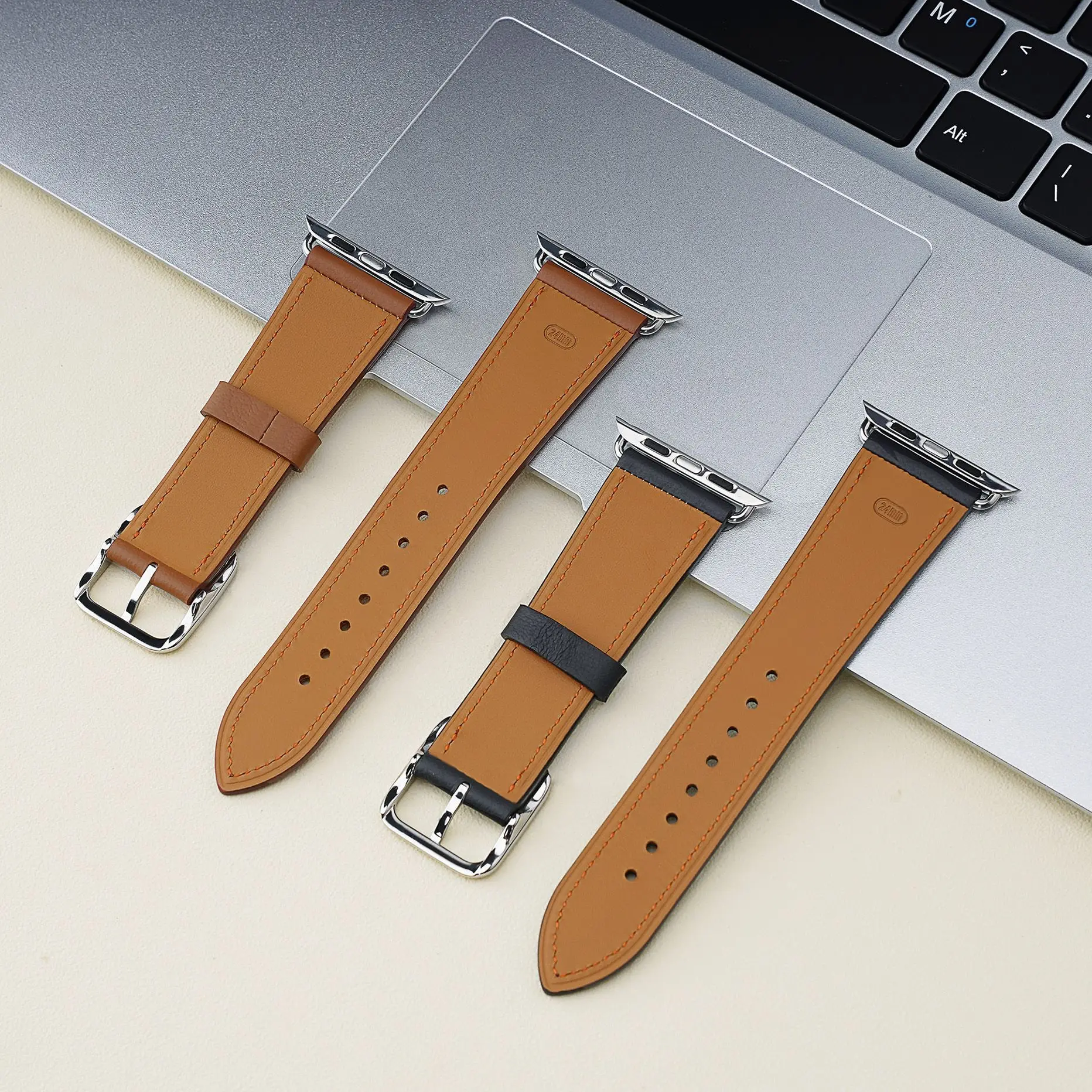 Geeignet für Apple Watch-Armband mit minimalistischem Top-Layer-Kalbsleder-Ultra-Lederarmband