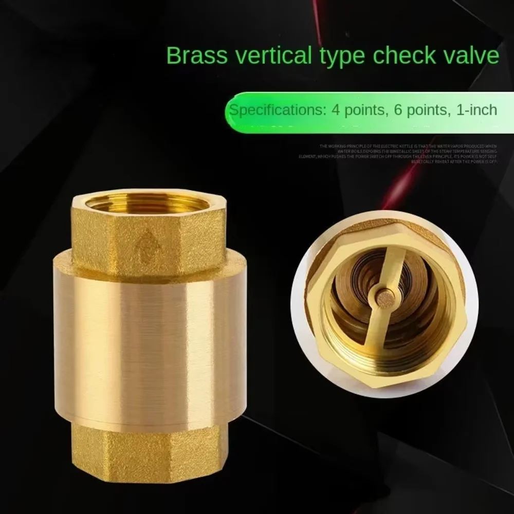 Inline Copper Check Valve DN15 DN20 DN25, Threaded One-Way Non-Return Valve, Water Pipe Plumbing Fitting