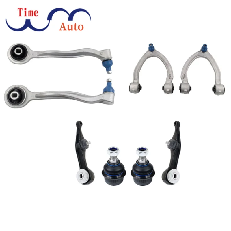 8PCS Front control arm kit For Benz S‑Class Hydraulic W220 C215 S500 S55 AMG 6.0T 1999-2005 A2203309307 A2153300607 A2203303311