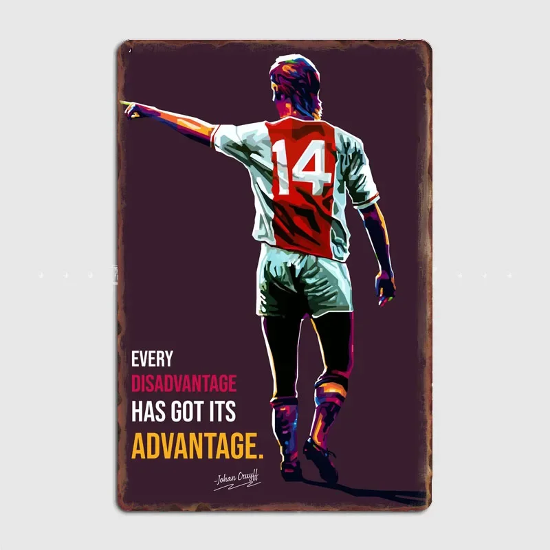 Johan Cruyff Football Player Retro Posters Metal Sign Poster Bar Bedroom Wall Home Decor Room Decoration