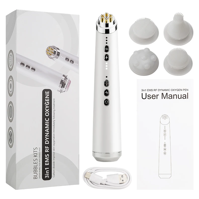 3-in-1 Dynamic Oxygen RF EMS Beauty Pen Light Therapy Facial Massager with Skin Rejuvenation Lifting and Firming Functions - view 6