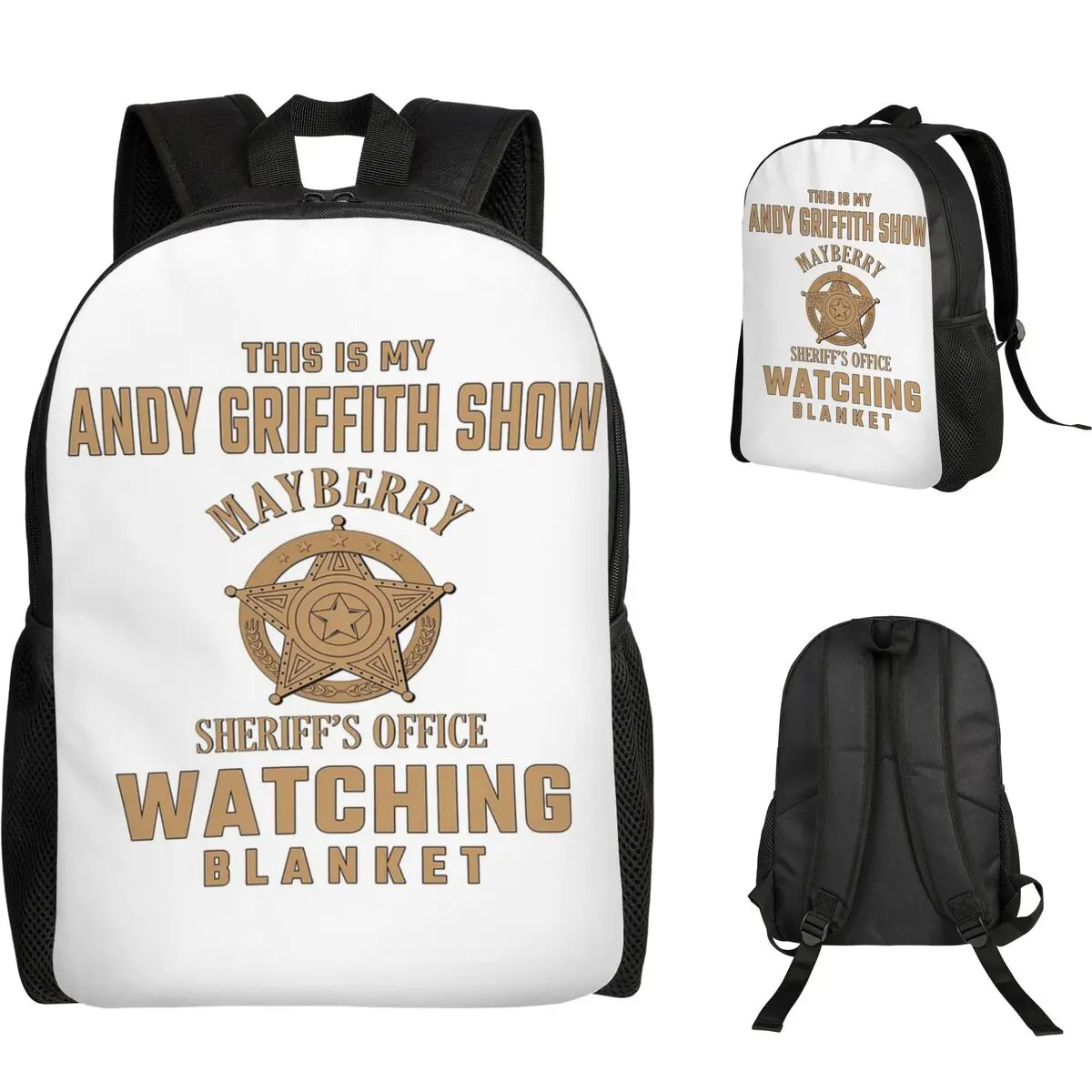 

This Is My Andy Griffith Show Student Backpack School Bag Hiking Travel Daypack for Boys Girls Fashion Bookbag Shoulder Bags