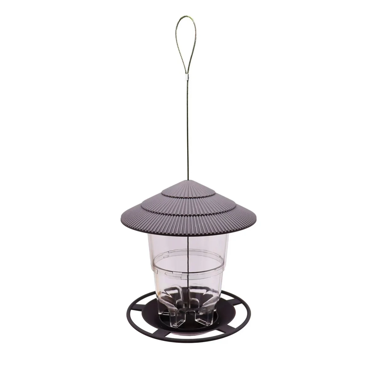 Wild Bird Feeder, Outside Squirrel Proof Bird Feeder, Hanging Wild Bird Feeder with Round Shaped Roof Green