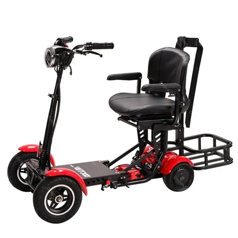 4 Wheels Mobility Scooter With Folding Golf Cart 36V Adjustable Three Speed Electric Scooter Dual Motor With Seat For Adult