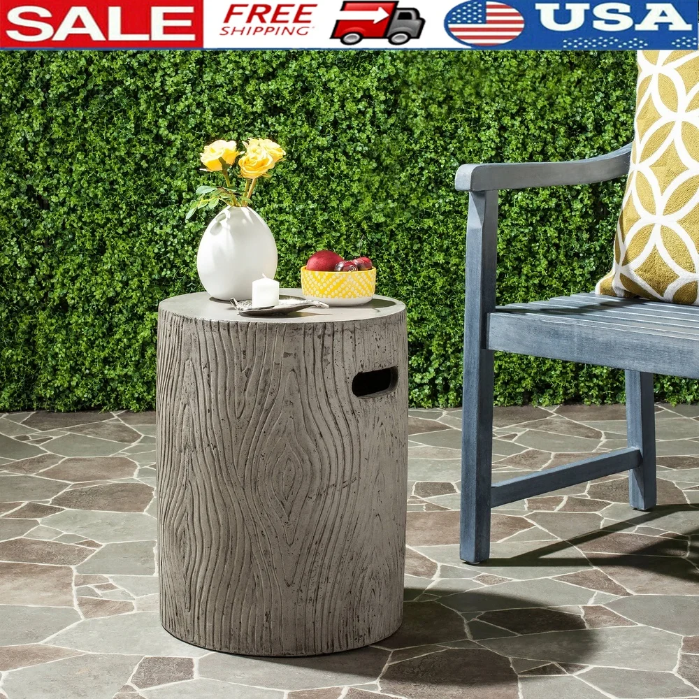 

Бетонный круглый акцентный стол для использования в помещении и на открытом воздухе, современный дизайн, прочные многоцелевые ручки, шикарный домашний декор, емкость 175 фунтов, легкий уход