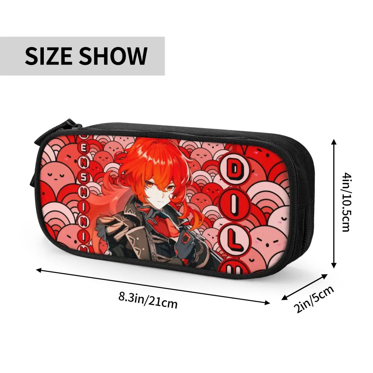 Cute Genshin Impact Diluc Pencil Case Pencil Pouch Pen Holder Kids Big Capacity Bag Students School Gifts Stationery