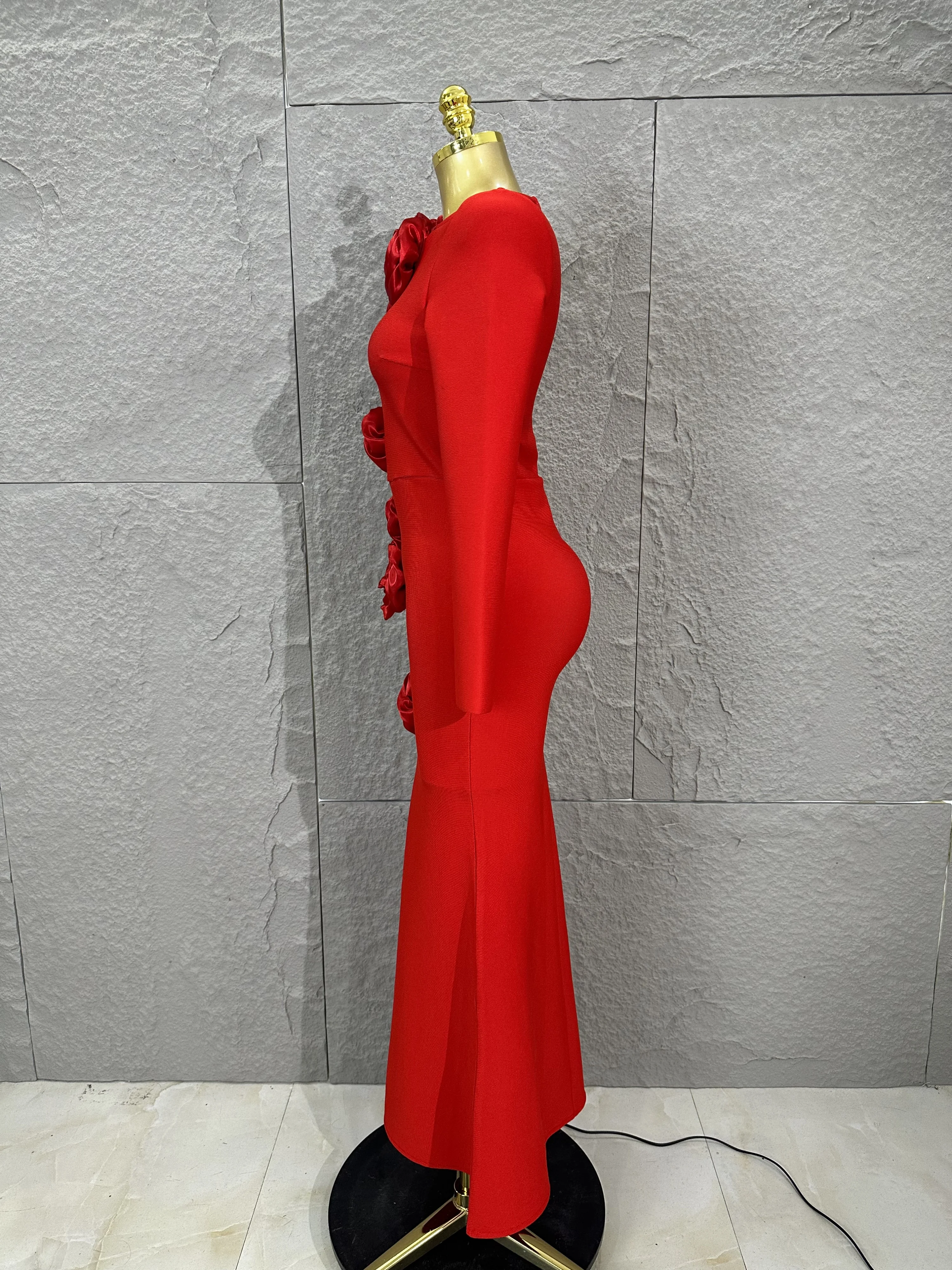 Nowa Elegancka Sukienka Vintage Słodka Seksowna z Motywem Róż Dopasowana Długa Sukienka Stylowa Sukienka na Bal Wieczorowa Sukienka na Przyjęcie Sukienka na Imprezę