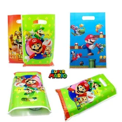 Bolsas de regalo de plástico de Super Mario para niños, juguetes de figuras de Anime, fiesta temática de Mario, regalos de cumpleaños y Navidad, 10 unidades