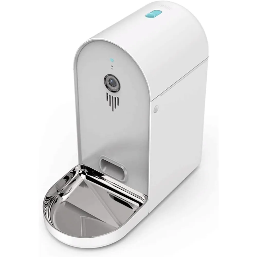 

Automatic Cat Feeder, Pet Dry Food Dispenser Triple Preservation with Stainless Steel Bowl & Twist Lock Lid, Up to 50 Portions