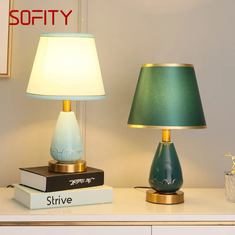 

SOFITY Modern Ceramics Table Lights LED Creative Simple Fashion Bedside Desk Lamp for Home Living Room Bedroom Decor
