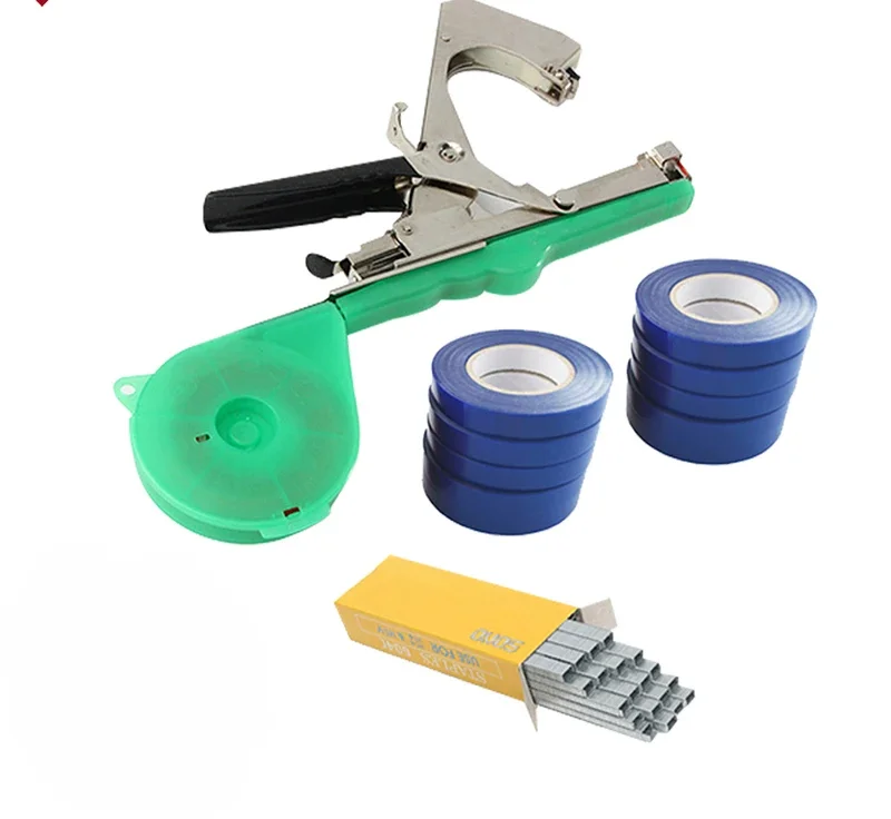 ALLSOME Tying Machine Plant Garden Plant Tapetool Tapener +10 Rolls Tape Set for Vegetable Grape Tomato Cucumber Pepper Flower