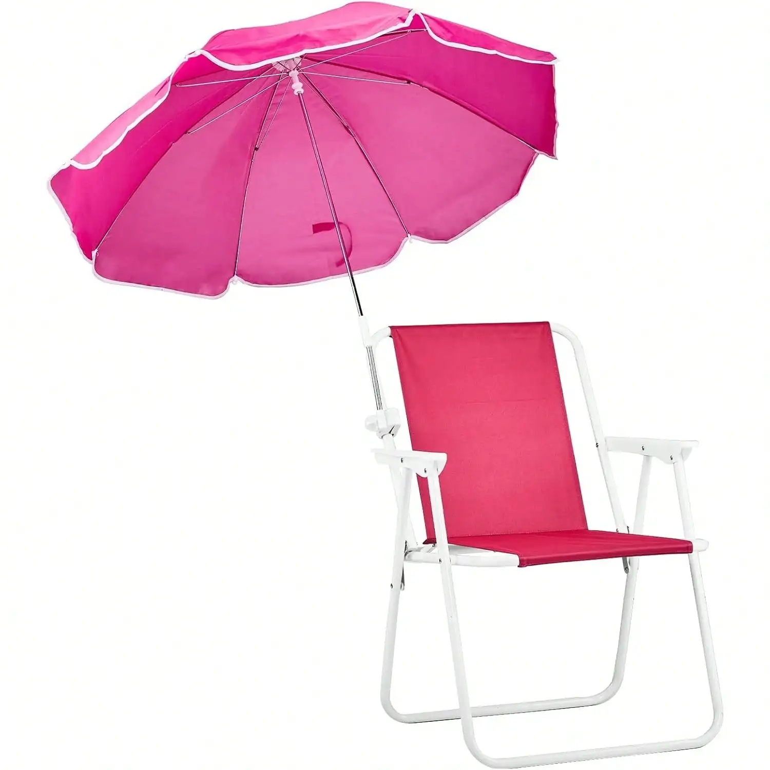 

Beach Chair Umbrella, Beach Chair 360°Canopy Shafor Adults，Camping Chairs for Camping, Pool, Fishing-Pink
