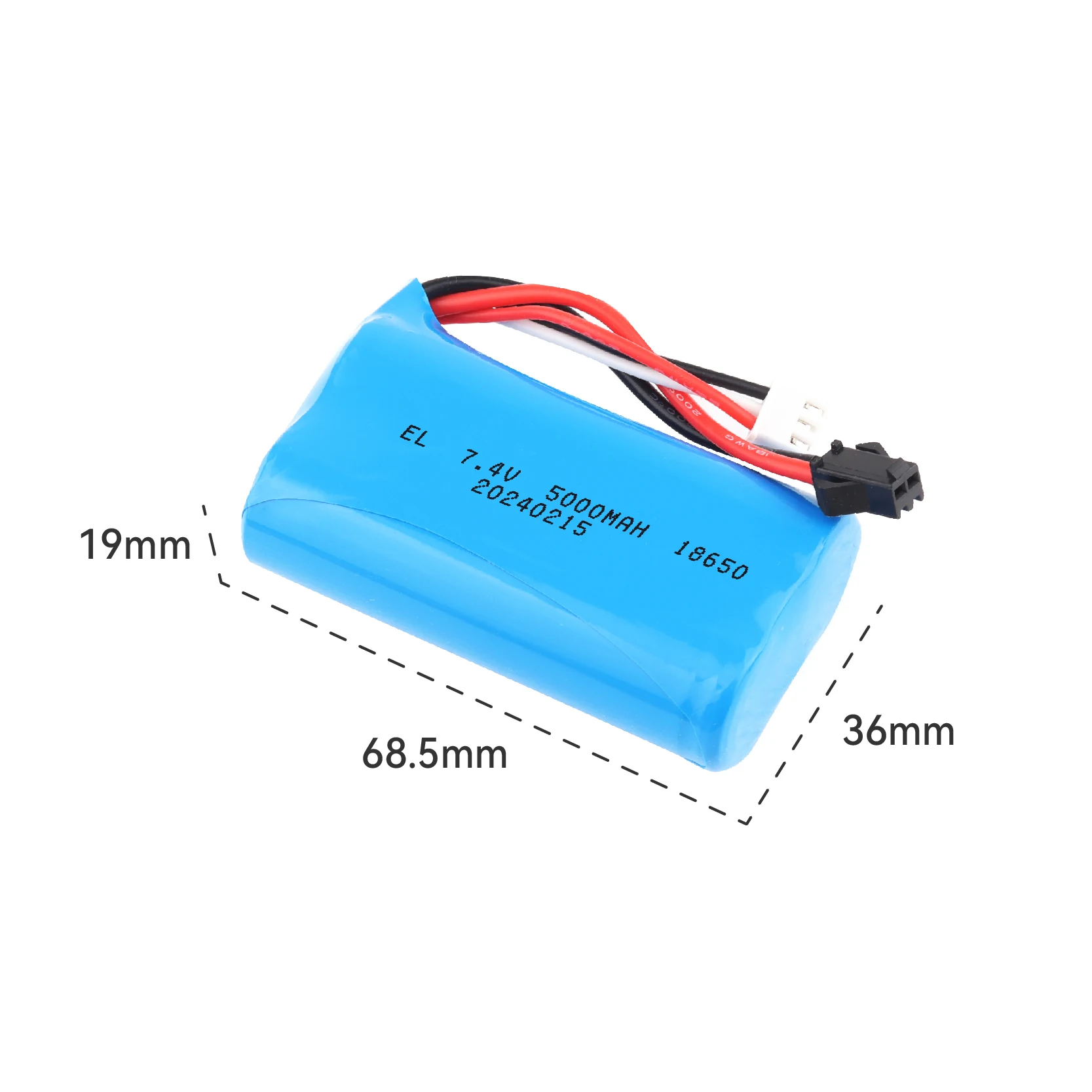 18650 7.4V 5000mAh Li-ion Battery with USB for WPL MN99S MN99S MN99 MN98 RTR RC Car C24 C14 parts SM Plug