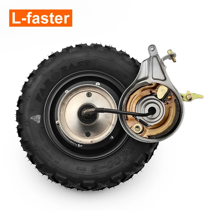 Off Road Rough Wheel Electric Wheelbarrow Scooter, Gear Hub Motor, Expansion Brakes Kit, 10 Inch Wheel, 24V, 36V, 48V, 350W