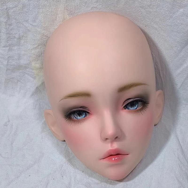 Dostosowane kobiece słodka dziewczyna żywica pół głowy lub Kigurumi BJD oczy Crossdress Cosplay japońskie anime maska ​​rolowa i peruki