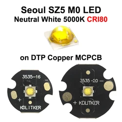 Seoul SZ5 M0 Neutral White 5000K CRI80 SMD 3535 LED Emitter on KDLitker DTP Copper MCPCB Flashlight DIY Bead Bulb