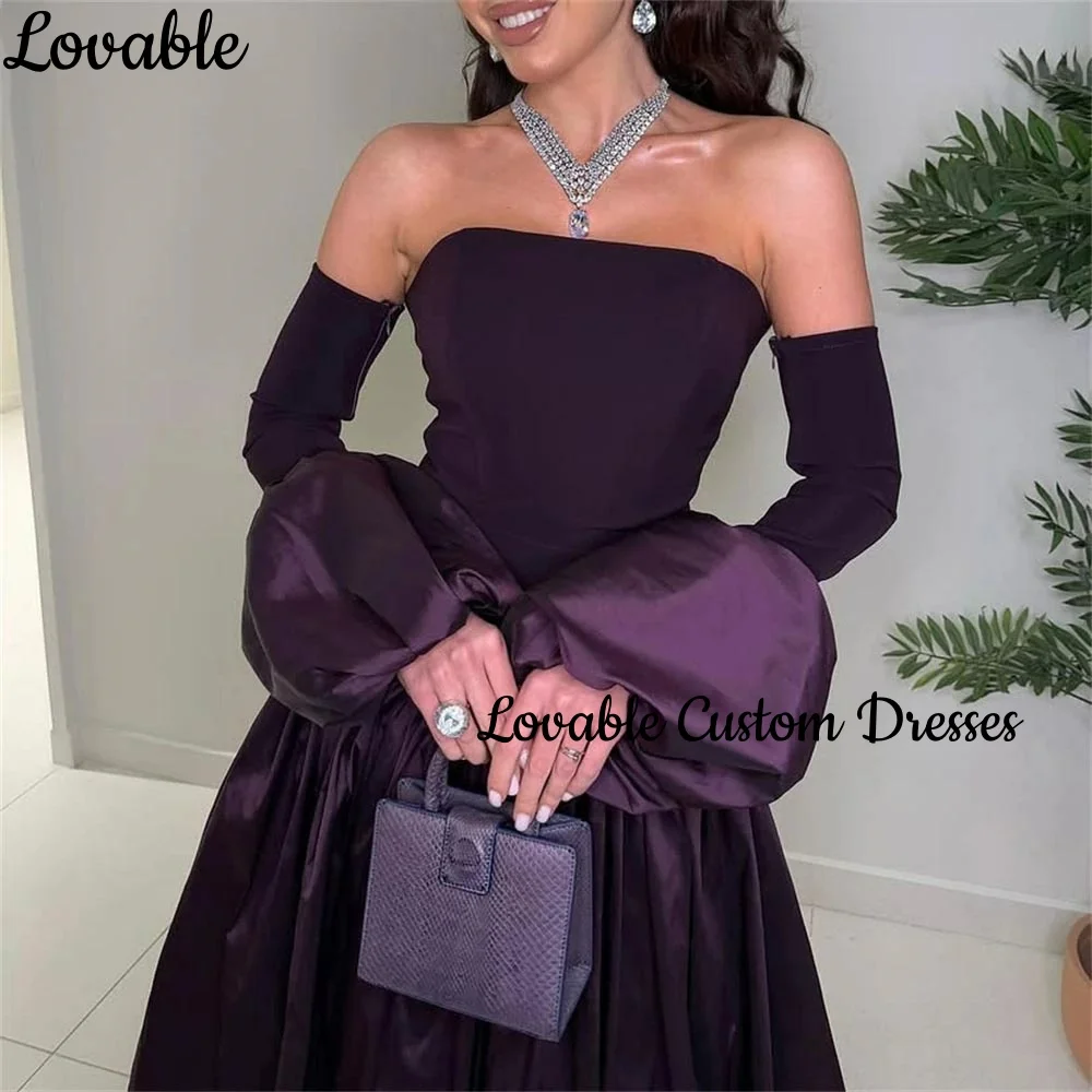 فساتين للمناسبات الخاصة Wedding Dress Ankle-Length Customized A-Line Strapless Elegant And Pretty Women'S Dresses Ruffle Party