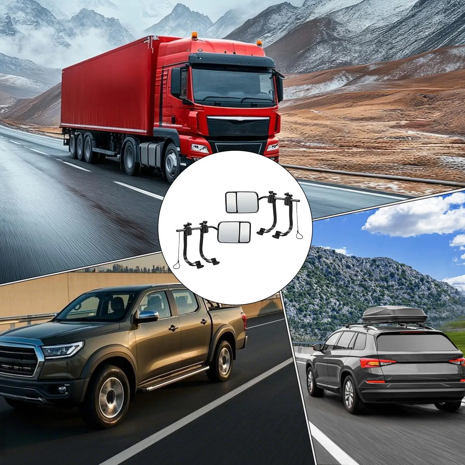 

Towing Mirror Extensions 2 Pieces Clamp-On Mirror For Towing Rotatable Rearview Lens Extension For Auto RV Boat SUV Van Pickup