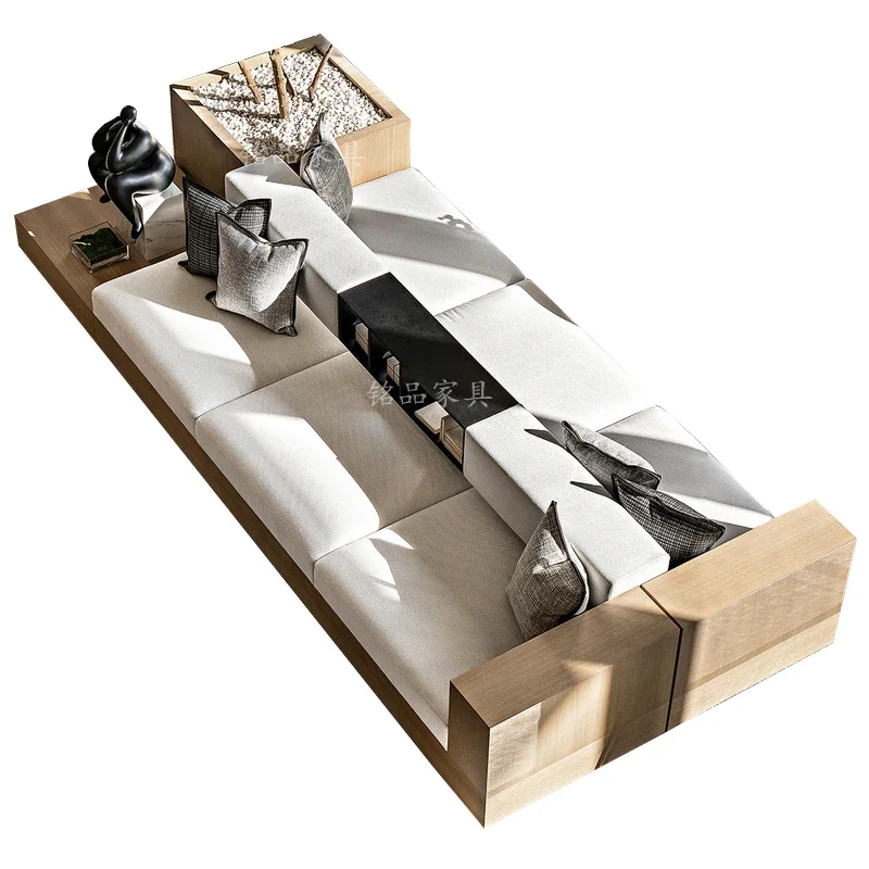 

Офис продаж Дизайнер Итальянский двусторонний диван для переговоров со спинкой Креативная зона отдыха Выставочный центр Комбинированная колода