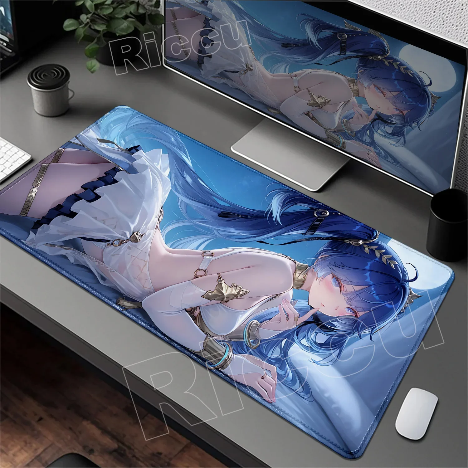 

Новый HD роль Kawaii Luno Wuthering Waves коврик для мыши геймерский коврик для мыши аксессуары коврик для клавиатуры игровой ноутбук аниме синяя девушка настольный коврик