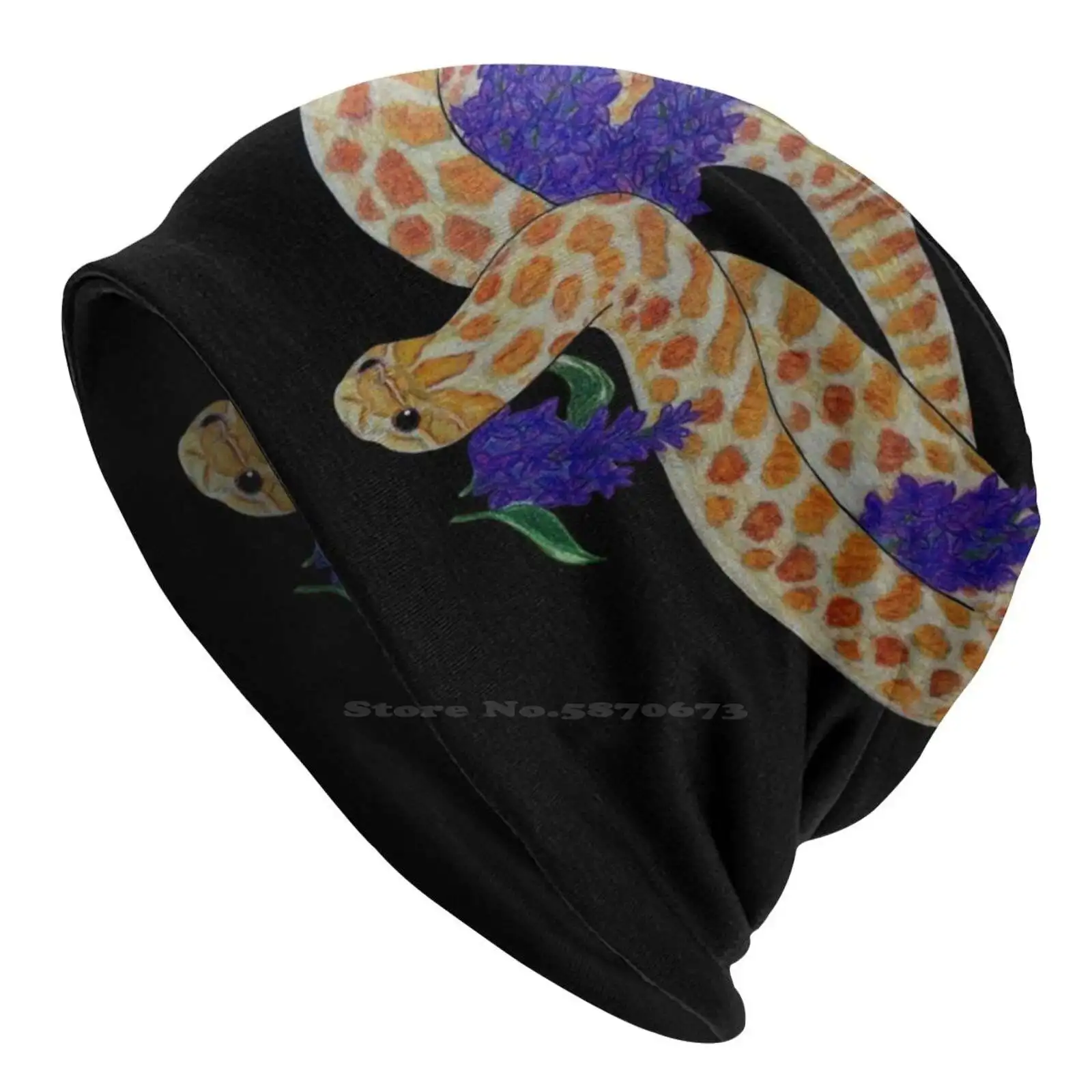 Albino Western Hognose Snake Knitted Hat Warm Beanie Outdoor Caps Western Hognose Snake Reptiles Animal Albino Pet Lilac