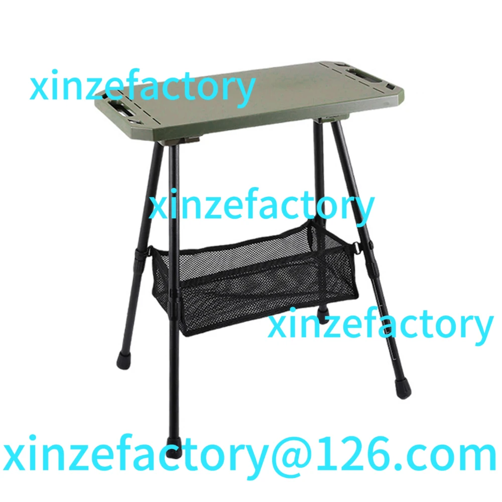 

Customizable Folding Table for Camping Height Adjustable Outdoor Portable Lightweight with Carry Bag Two-Sides Hanging Cookware