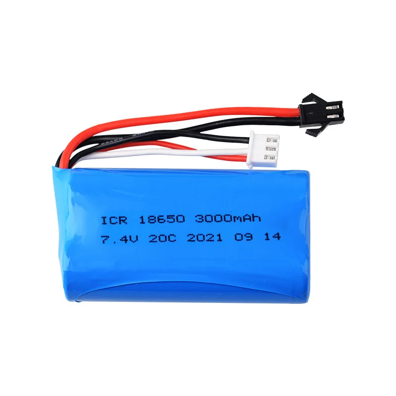 Akumulator Lipo 7.4V 3000mAh 20C do MJX T40 T40C Q46 Wltoys 10428 /12428/12423 RC Car Części zamienne 2s 7.4v 18650 Akumulator