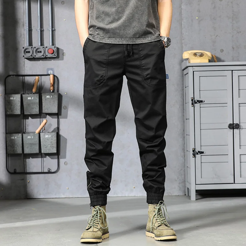 سراويل تكتيكية متعددة الوظائف للرجال، سراويل عمال خارجية مع جيوب متعددة وطماق، سراويل شحن فضفاضة جديدة #6