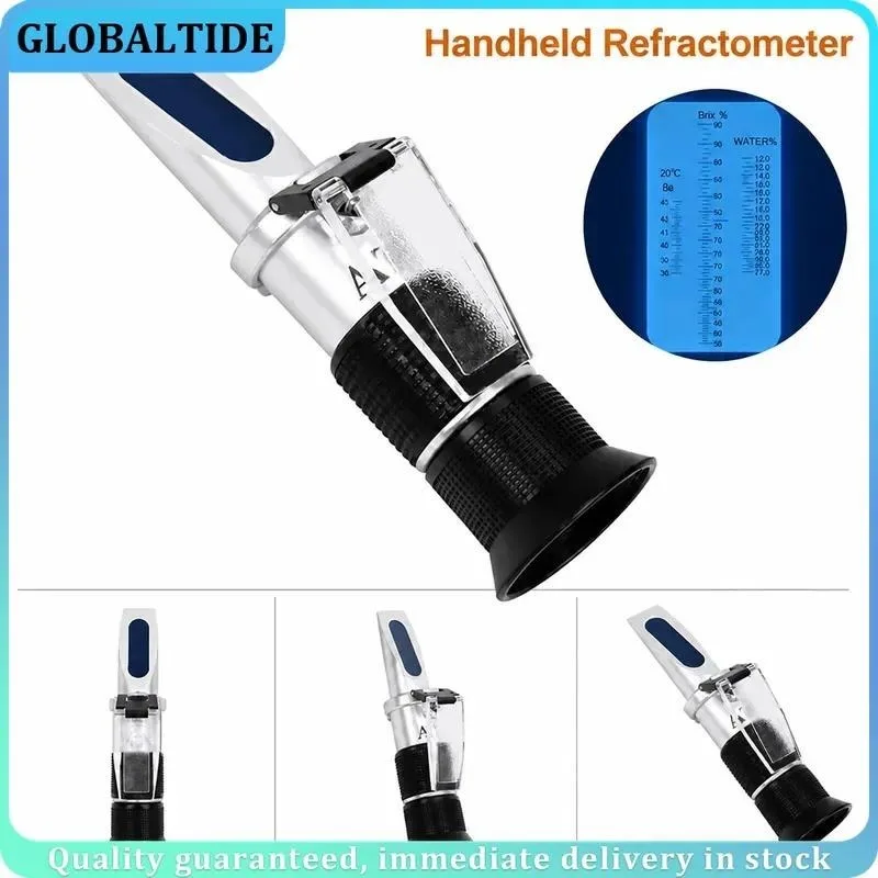 Handheld Alcohol Sugar Refractometer Wine Concentration Meter Densitometer Saccharimeter Tester Fruits Grapes ATC
