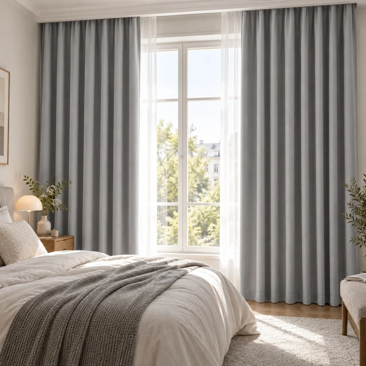 1 PC Solid Color 100% Full Blackout Perforated Curtain Curtains for Living Dining Room Bedroom Window Decor Fabric Door