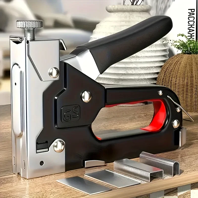 

Interior Decoration Heavy Decoration DIY Stapler Machine Gun 4-in-1 Manual Brad Nail Machine Power Adjustment