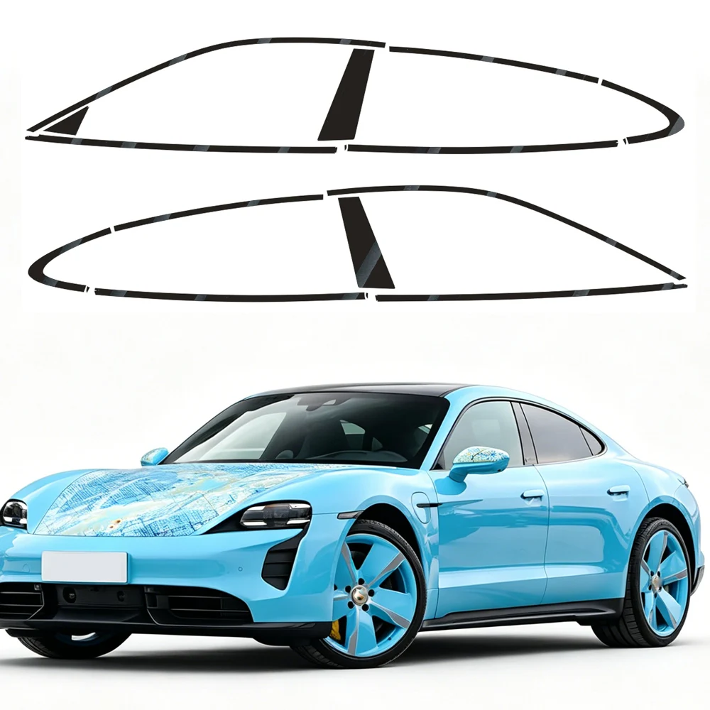 

Glossy Matte Black Chrome Delete Sticker for Porsche Taycan 2020-2026 Car Window Exterior Trim Decal