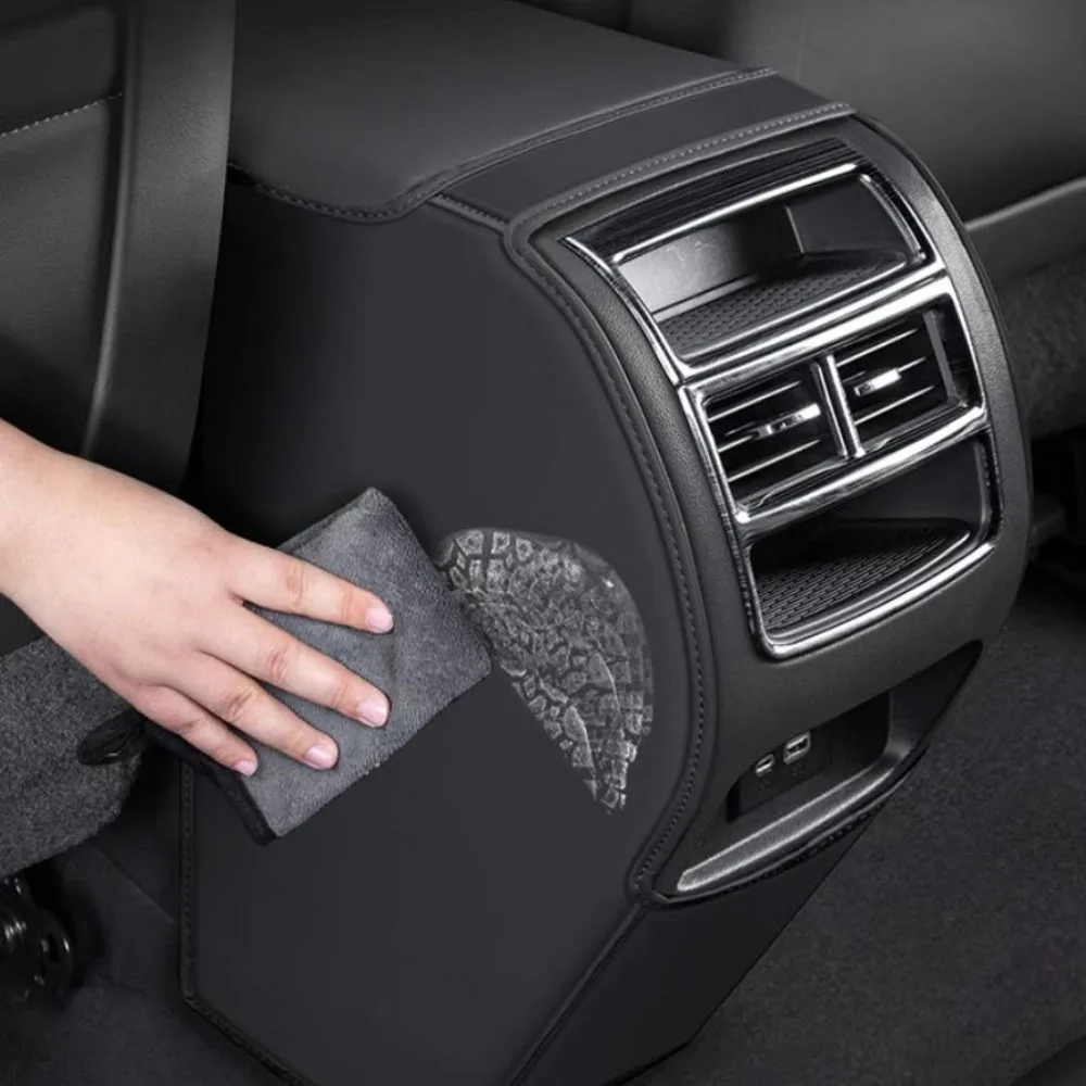 Car Rear Armrest Box Anti-Kick Pad For Skoda Octavia A8 PRO 2021 2022 2023 Microfiber Leather Protective Cover Accessories