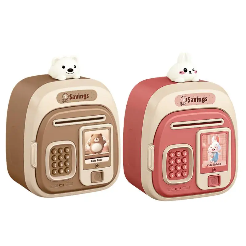 Kids Coin Bank Electric Cash Bank For Kids Saving Sound Effect Password Money Boxwith Auto Grab Bill Slot Kids Money Safe Box