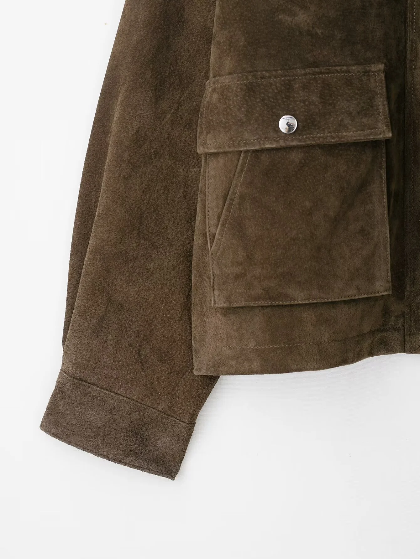 Herfst nieuwe dames casual mode all-match losse pilotenjas revers korte mouwen met lange mouwen