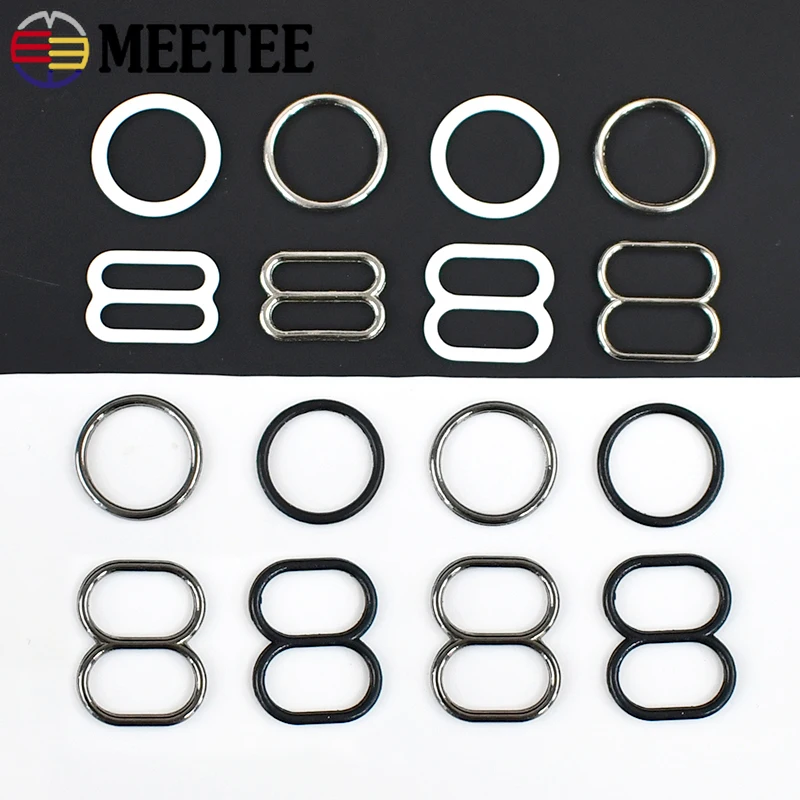 30/50Sets Meetee 6-20mm Bra Strap Metal O Ring Buckle Underwear Adjuster Slider Clasp Bikini Connector Hook Hardware Accessories