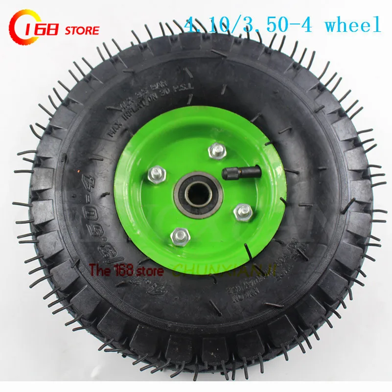 4.10/3.50-4 tire 3.50-4 pneumatic wheel for trolley castor trailer  16mm bearing  bump hub