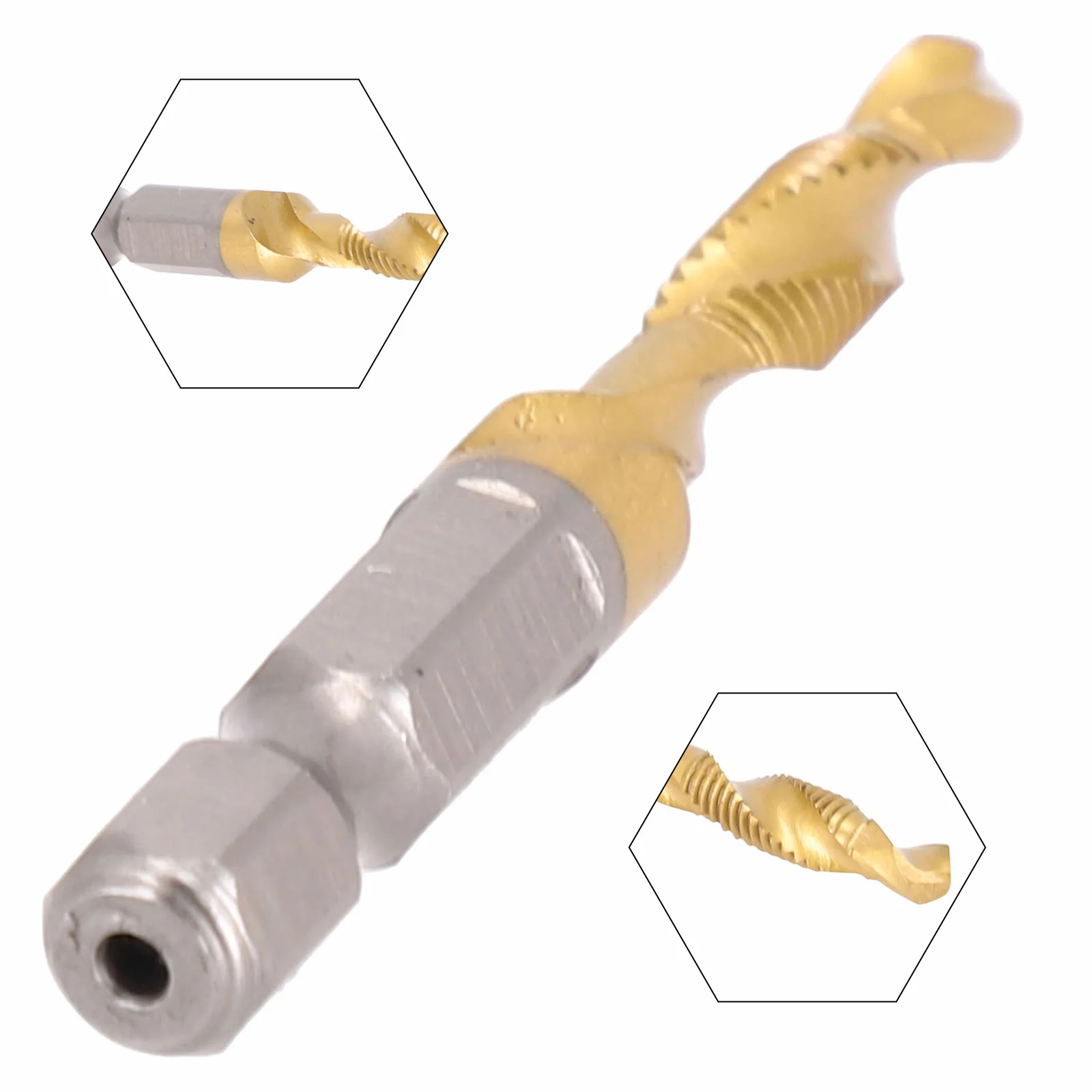 Plated Thread Tap Hex Shank Metric Tap 1pcs Gold Hole Tapping Chamfering In Magnesium Alloy Plastic Tin Alloy Wood