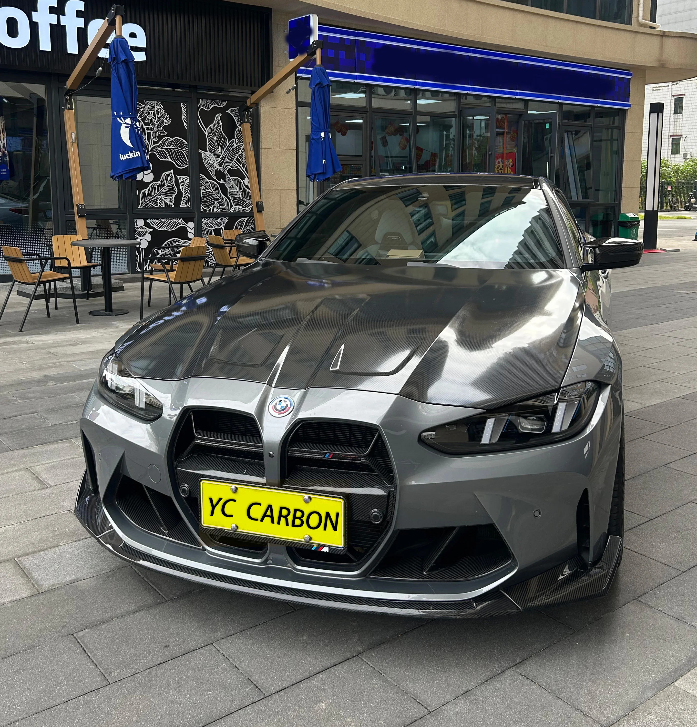 CSL-Style Dry Carbon Fiber Front Lip, Compatible with BMW G80, G81 M3, G82, G83 M4 (2021–2023) Front Bumper Split-Style Spoiler