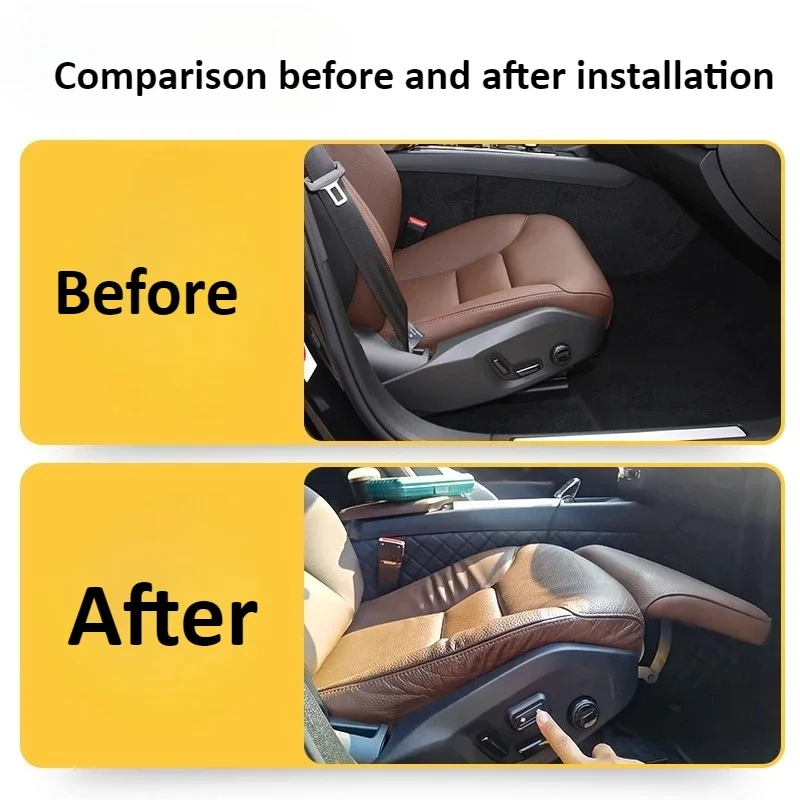 For Volvo XC60 XC90 2018-2026 Car Co-pilot Electric Leg Support Upgrade 90 Degree Adjustable Passenger Seat Leg Rest Leather Pad detail image 5