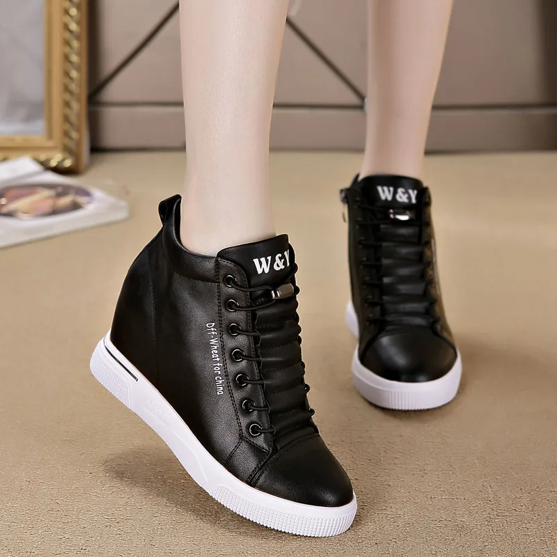 Size 34-40 Sneakers Platform Elevator Shoes Increase Within Designer Wedges Shoes for Women White Sneakers Women Casual Shoes