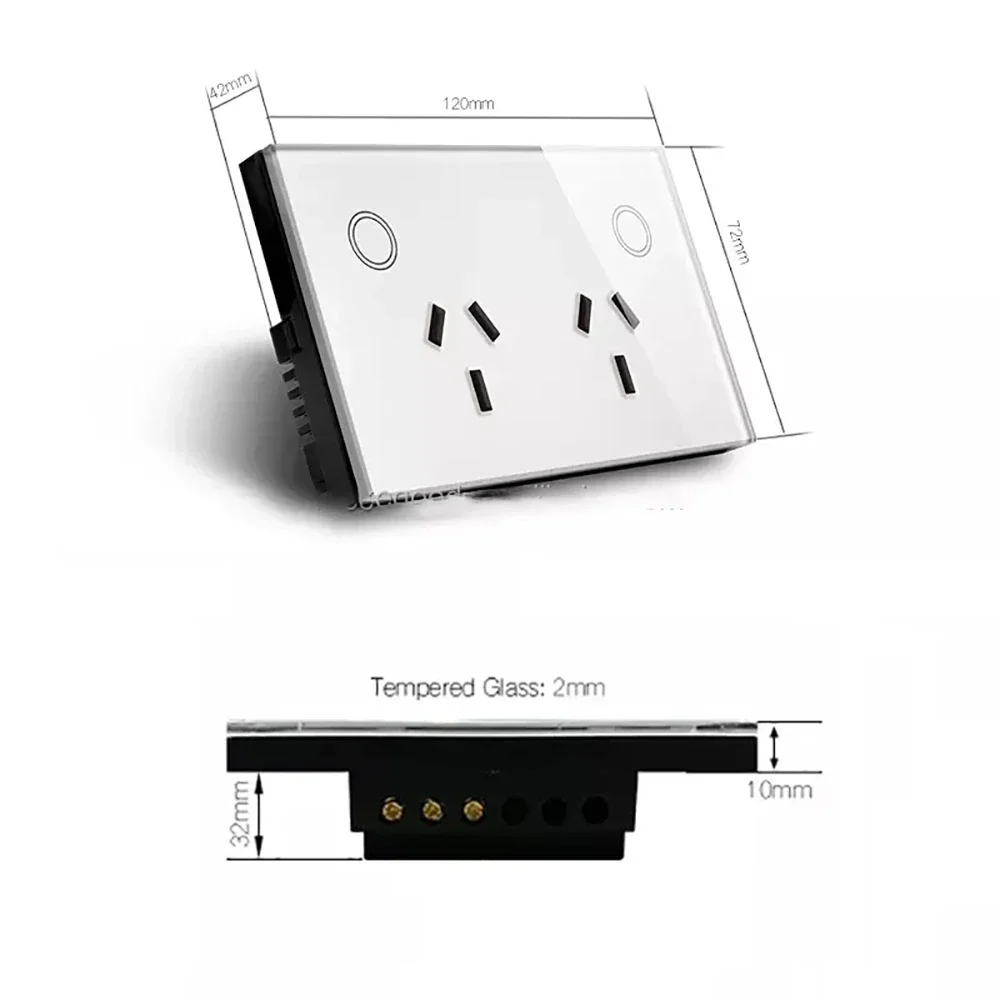 Shawader WIFI Tuya مقبس الحائط الذكي الاتحاد الأفريقي مراقبة كهربائية التوصيل منفذ الطاقة اللمس اللاسلكية عن بعد، Alexa Google Home
