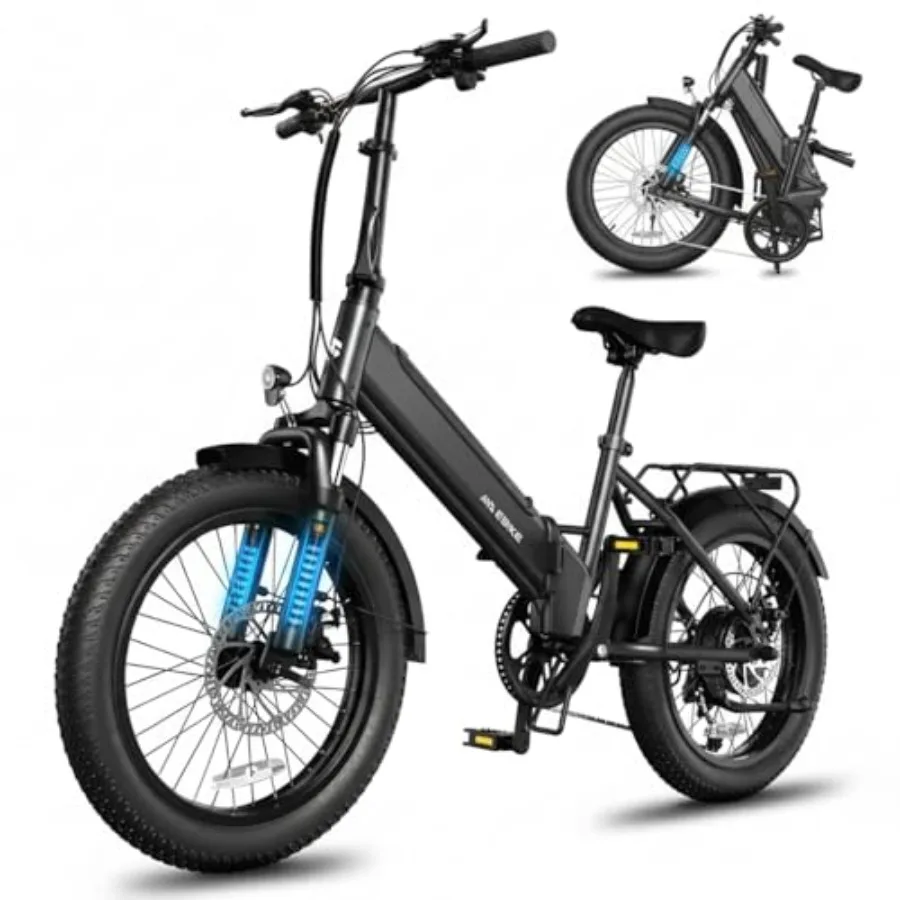 

TST Electric Bike for Adults: Commute use, aluminum alloy frame, black, 1200W motor with 40/60-mile range, foldable design, rem