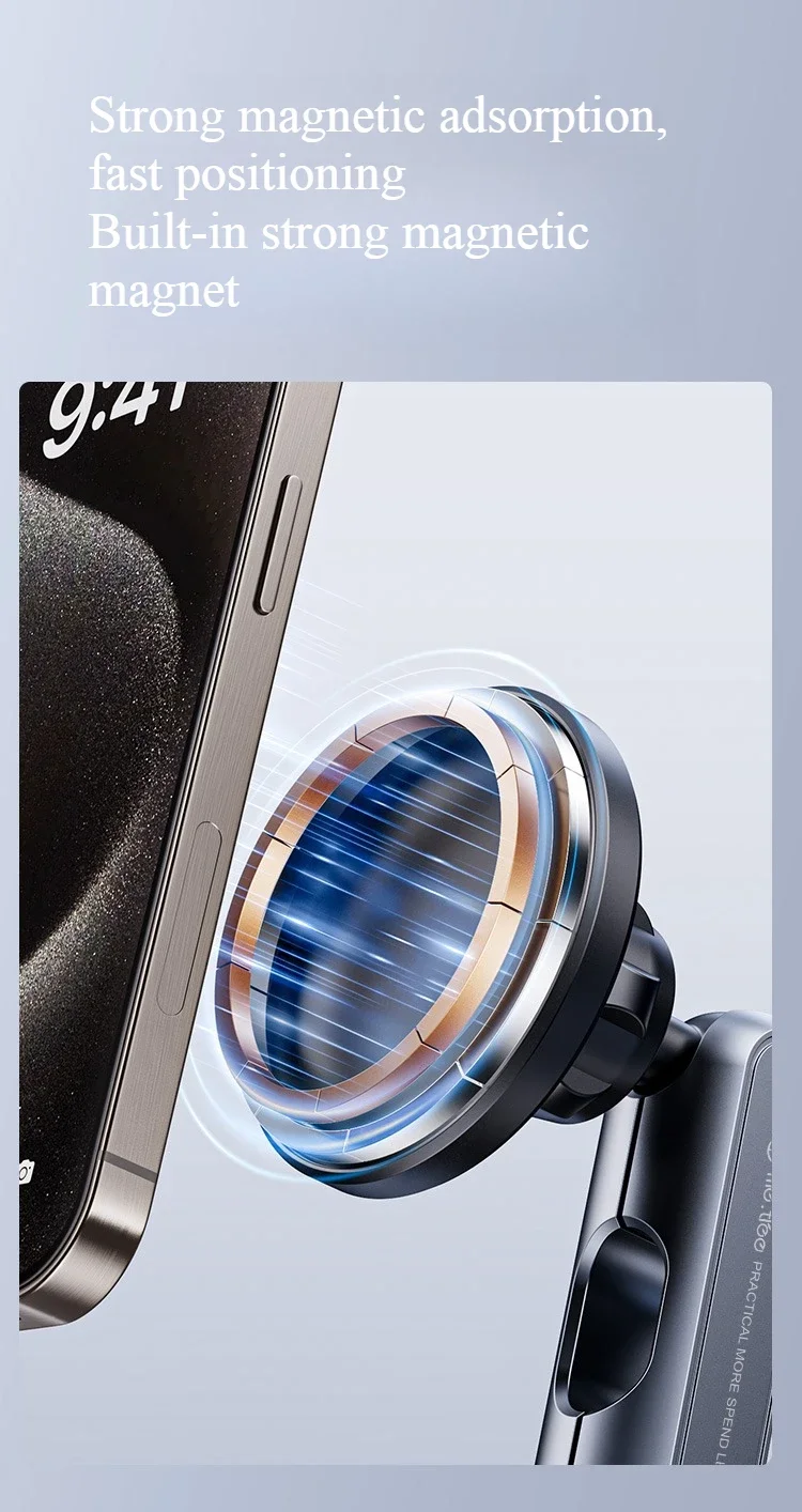 Magnetic Vacuum Suction Car Phone Holder 360° Rotating Electric Vacuum Cup Mount Universal for Car IPhone Navigation DJI Gopro