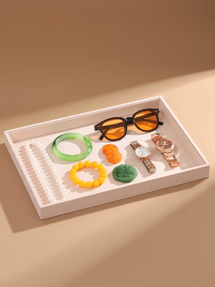 Velvet Jewelry Tray Multi-functional Display Storage Tray for Jewelry Pallet Stall Viewing Props Empty Tray for Organizing