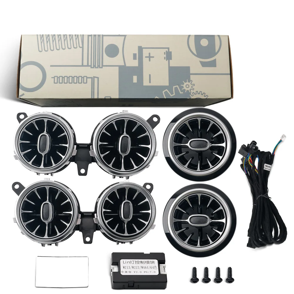 Kit Luci Ambientali A LED 64 Colori Per Uscite Aria Turbina – Sostituzione Frontale Per Mercedes Classe E W213 C238 2017-2021, Plug And Play